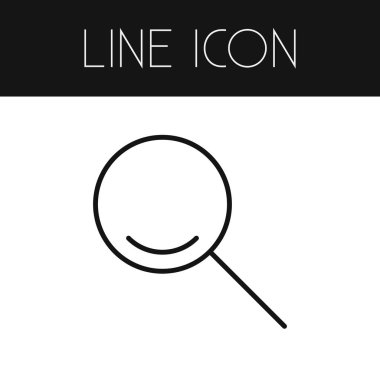 Arama anahat izole. Büyüteç'i vektör öğesi kullanılan arama, Büyüteç, enstrüman tasarım konsepti için.