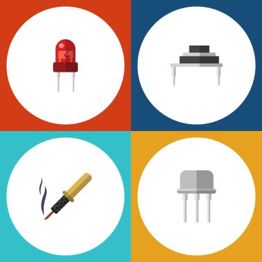 Düz simge elektronik alıcı, onarım, hedef ve diğer vektör nesneleri kümesi. Ayrıca hedef, Fiildistor, dönüştürücü öğeleri içerir.