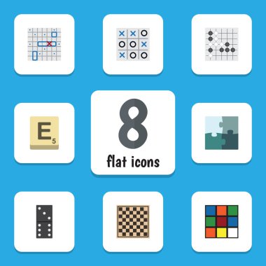 Düz simgesi Oyunlar dizi Yapboz, oyun, Gomoku ve diğer vektör nesneleri Bones. Ayrıca tablo, küp, Renju öğeler içerir.