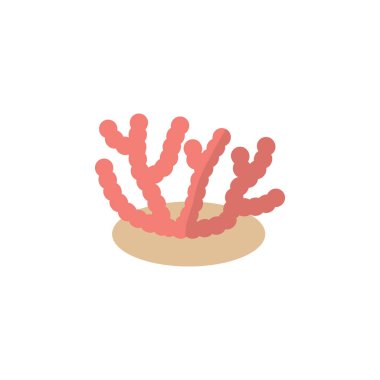 İzole mercan düz simgesi. Yosun vektör öğesi kullanılan algler, mercan, deniz yosunu tasarım konsepti için.