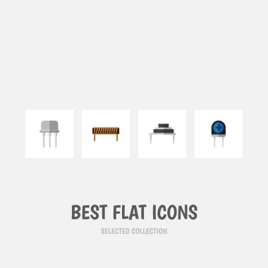 Dönüştürücü, hedef, Resist ve diğer vektör nesnelerini düz simge cihaz seti. Ayrıca içerir dönüştürücü, bakır, Resist öğeleri.