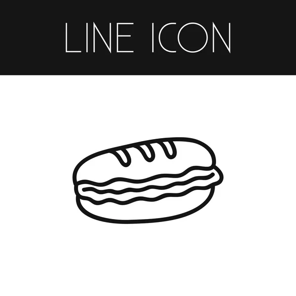 Hamburger anahat izole. Burger vektör öğesi kullanılan hamburger, sandviç, çizburger tasarım konsepti için.