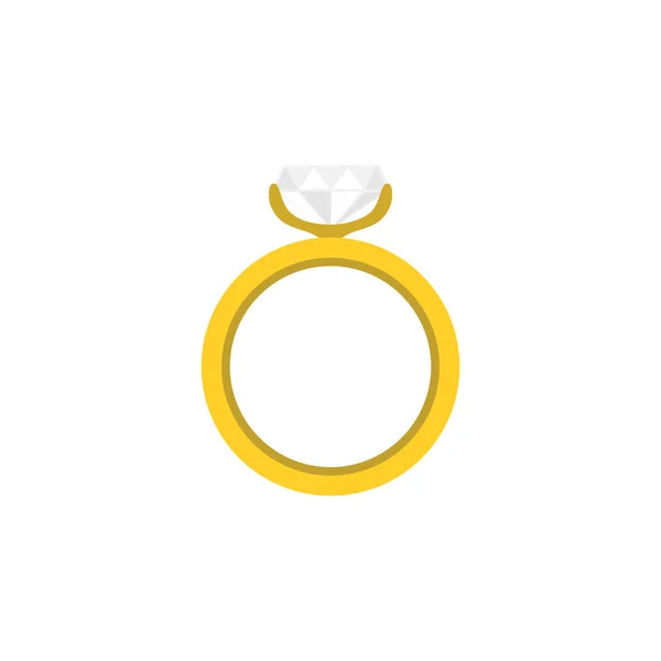 Anillo aislado Icono plano. El elemento vectorial del compromiso se puede utilizar para el anillo, la boda, el concepto del diseño del compromiso . — Vector de stock