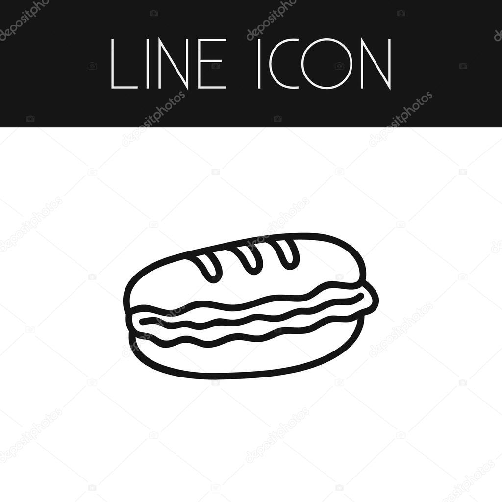 Isolated Hamburger Outline. Burger Vector Element Can Be Used For Burger, Sandwich, Cheeseburger Design Concept.