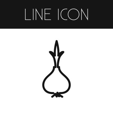 Dilim anahat izole. Soğancık vektör öğesi kullanılan soğancık, dilim, soğan tasarım konsepti için.