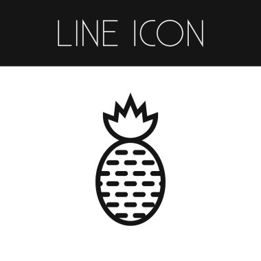 Tropikal meyve anahat izole. Tazelik vektör öğesi Ananas, ananas, meyve tasarım konsepti için kullanılabilir.