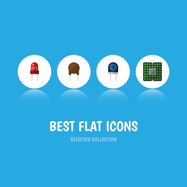 Triyot, dönüştürücü, alıcı ve diğer vektör nesnelerini düz simge cihaz seti. Ayrıca alıcı, elektronik, triyot öğeleri içerir.