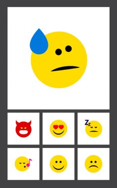 Düz simgesi jest surat asmayı, aşk, üzgün ve diğer vektör nesneleri kümesi. Ayrıca şarkı, uyku, kalp öğeleri içerir.