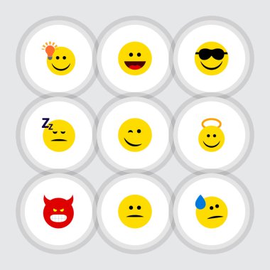 Somurtuyor, simgesi hareket kümesini düz, iyi bir fikir, mutlu ve diğer vektör nesnelerinin vardır. Ayrıca göz kırpıyor içerir, sıktı, ruh öğeleri.