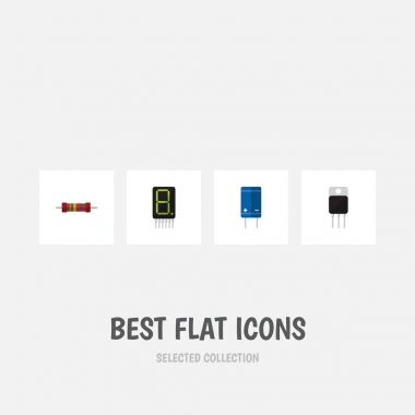 Bir alıcı, transistör, görüntüleme ve diğer vektör nesnelerini düz simgesi aygıt kümesi. Ayrıca transistör, Set, direnç öğeleri içerir.
