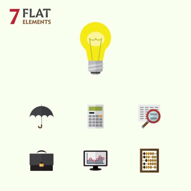 Simge Finans seti tarama düz, hesaplamak, şemsiye ve diğer vektör nesneleri. Ayrıca şemsiye, Counter, içerir grafik öğeleri.