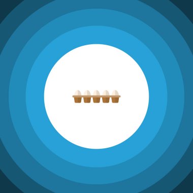 İzole yumurta düz simgesi. Yumurta kabuğu kutusu vektör öğesine kullanılan yumurta, yumurta kabuğu, kutusunu tasarım konsepti için.