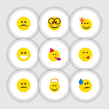 Sırıtış ve diğer vektör nesnelerini düz simgesi ifade kümesi üzgün, hiç memnun kalmamıştı. Kahkaha, gözyaşı, eğlenceli öğeleri de içerir.