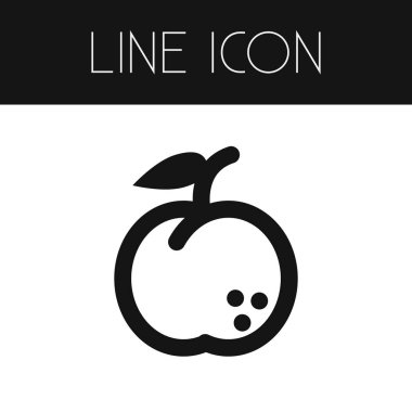 Şeftali anahat izole. Gıda vektör öğesi şeftali, portakal, narenciye tasarım konsepti için kullanılabilir.