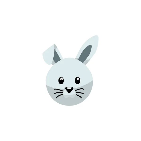 Icône plate de lapin isolé. L'élément vectoriel de lapin peut être employé pour le lapin, lapin, concept de conception de lièvre . — Image vectorielle