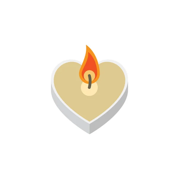 Flat ikonen Amour uppsättning Candle vektorobjekt. Innehåller också ljus, eld, vax element. — Stock vektor