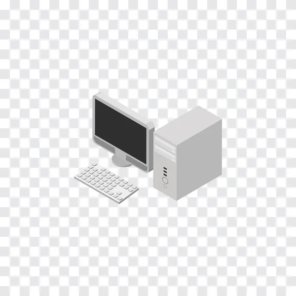 Isolado Desktop PC Isométrico. Elemento de vetor de computador pode ser usado para desktop, PC, conceito de design de computador . — Vetor de Stock