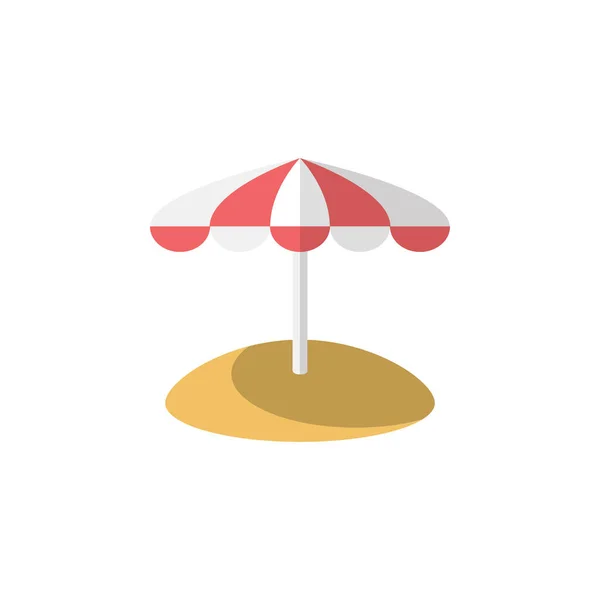 Elszigetelt esernyő lapos ikonra. Napernyő vektor elem használható napernyő, esernyő, Beach koncepció. — Stock Vector