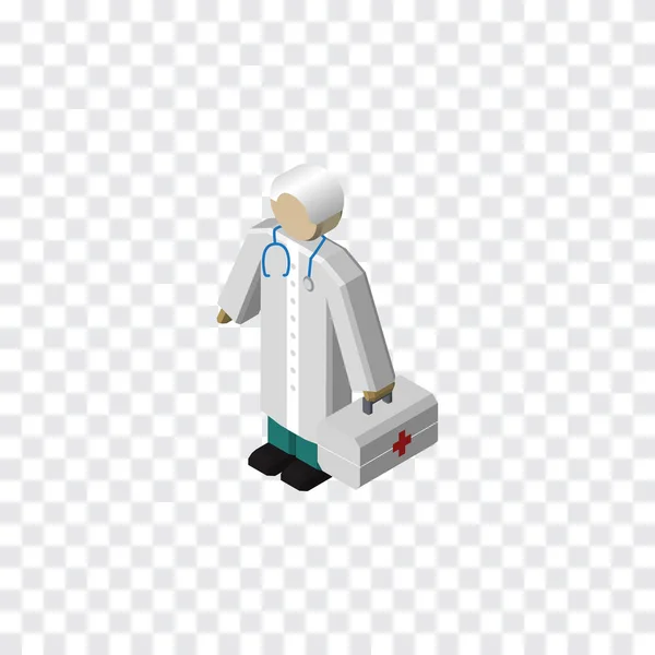 Izolované izometrický lékaře. Medik vektoru elementu lze použít pro lékař, zdravotník, koncepce designu nemocnice. — Stockový vektor