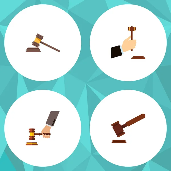 Flat Icon Lawyer Set Of Crime, Justice, Law And Other Vector Objects. Also Includes Law, Justice, Hammer Elements. — Stock Vector