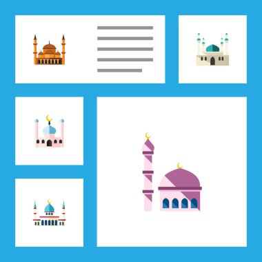 Düz simgesi bina Müslüman, Müslümanlık, Bina ve diğer vektör nesneleri kümesi. Ayrıca bina, geleneksel, Müslüman unsurları içerir.