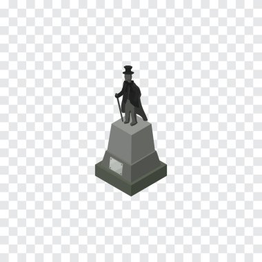 Heykel izometrik izole. Heykel vektör öğesi kullanılan heykel, heykel, anıt tasarım konsepti için.