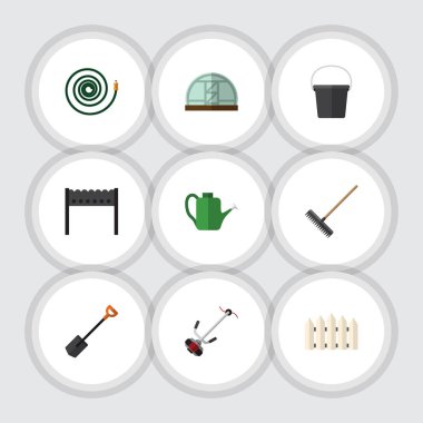 Düz simgesi kulübemde Harrow, Hosepipe, sera ve diğer vektör nesnelerini ayarlayın. Ayrıca Hosepipe, içerir Bahçe, komisyon öğeleri.