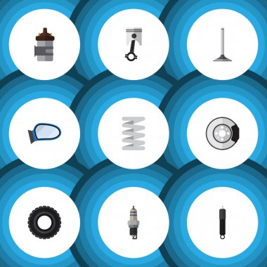 Düz simgesi parça seti Metal, araba Segment, yanma ve diğer vektör nesneleri. Ayrıca Conrod, krank mili, yanma unsurları içerir.