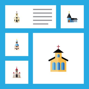 Düz simgesi Christian kilise, inşaat, geleneksel ve diğer vektör nesneleri kümesi. Ayrıca kilise, yapısı, Hıristiyan öğeleri içerir.