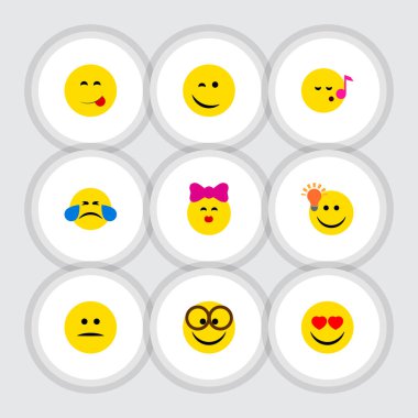 Aşk, hoş, okşa ve diğer vektör nesnelerini düz simgesi ifade kümesi. Ayrıca ruh hali, ışık, besin öğeleri içerir.