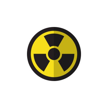 İzole radyasyon düz simgesi. Işınlama vektör öğesi kullanılan ışınlama, radyasyon, tehlikeli tasarım konsepti için.