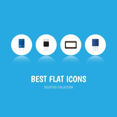 Düz simgesi cihaz kümesi alıcı, transistör, ana bilgisayarlara ve diğer vektör nesneleri. Ayrıca içerir Receptacle, alıcı, öğeleri ayarla.