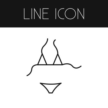 Bikini anahat izole. Beachwear vektör öğesi kullanılan Beachwear, Bikini, iç çamaşırı tasarım konsepti için.