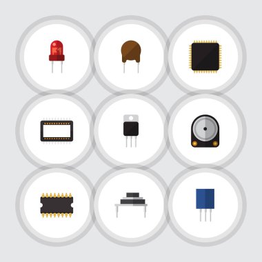 Düz simge elektronik alıcı, Hdd, triyot ve diğer vektör nesneleri kümesi. Ayrıca orta, alıcı, birim unsurları içerir.