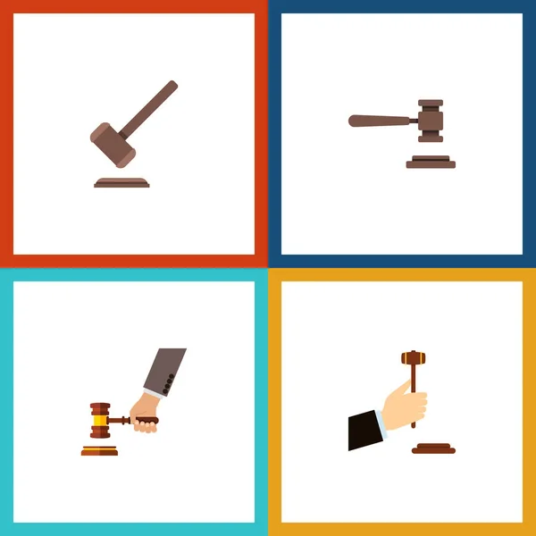 Flat Icon Court Set Of Tribunal, Legal, Law And Other Vector Objects. Also Includes Crime, Tribunal, Court Elements. — Stock Vector