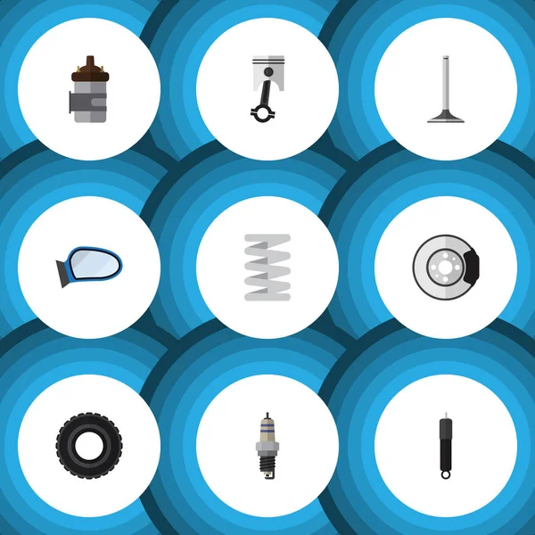 Düz simgesi parça seti Metal, araba Segment, yanma ve diğer vektör nesneleri. Ayrıca Conrod, krank mili, yanma unsurları içerir.