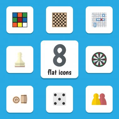 Düz simge oyunları kümesi ok, küp, Deniz mücadele ve diğer vektör nesneleri. Ayrıca tablo, küp, savaş öğelerini içerir.