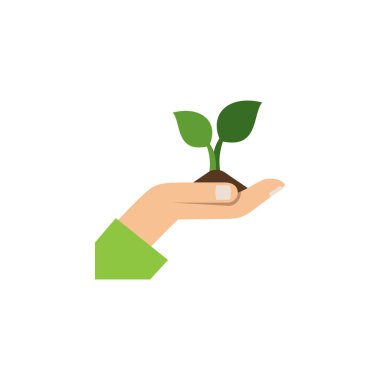 İzole bitki düz simgesi. Bakım vektör öğesi bitki, Bakımı, el tasarım konsepti için kullanılabilir.