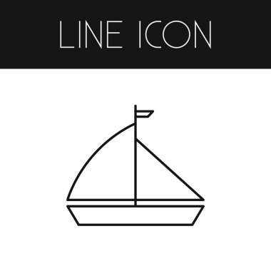 Yat anahat izole. Tekne vektör öğesi kullanılan tekne, yat, gemi tasarım konsepti için.