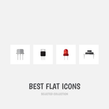 Düz simge teknoloji kümesi Resist, alıcısı, alıcı ve diğer vektör nesneleri. Ayrıca hedef, Fiildistor, alıcı öğeleri içerir.