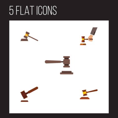 Düz simgesi mahkeme mahkeme, çekiç, suç ve diğer vektör nesnelerini ayarlayın. Ayrıca yasal, çekiç, suç unsurları içerir.