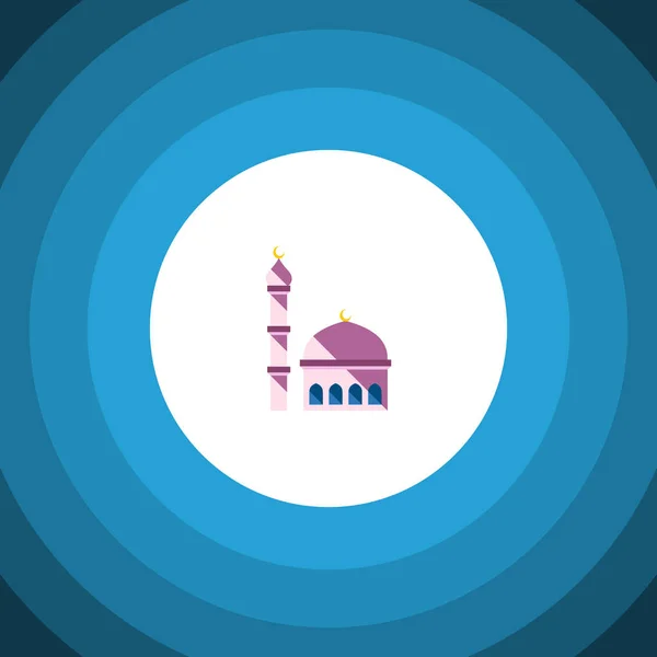 Изолированная икона плоской мечети. Векторный элемент здания может быть использован для мечети, здания, Концепции проектирования конструкции . — стоковый вектор