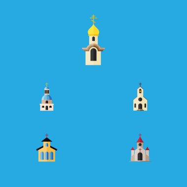 Düz simgesi Christian geleneksel, kilise, Katolik ve diğer vektör nesneleri kümesi. Ayrıca bina, Katolik, Hıristiyan öğeleri içerir.