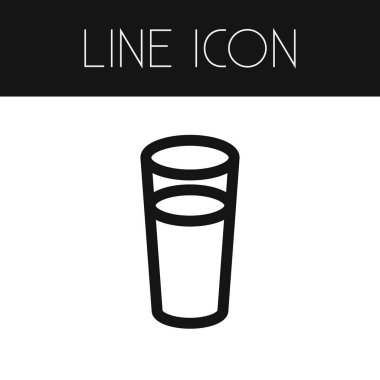 İzole Kupası anahat. Cam vektör öğesi kullanılan cam, Kupası, süt tasarım konsepti için.