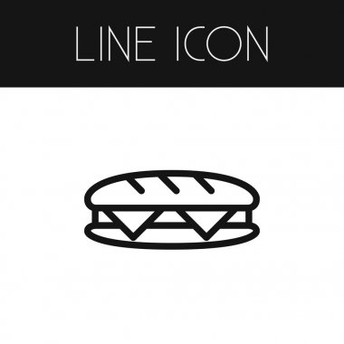 Tost anahat izole. Sandviç vektör öğesi kullanılan sandviç, tost, Kahvaltı tasarım konsepti için.