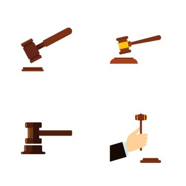 Düz simgesi çekiç kümesi çekiç, hukuk, adalet ve diğer vektör nesneleri. Ayrıca mahkeme, içerir hukuk, mahkeme öğeleri.
