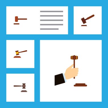 Düz simgesi çekiç kümesi çekiç, savunma, adalet ve diğer vektör nesneleri. Ayrıca savunma, mahkeme, hukuk öğeleri içerir.