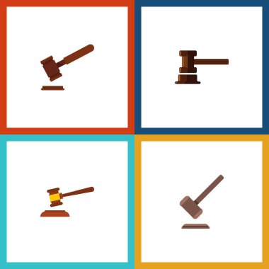 Düz simgesi avukat kümesi adalet, çekiç, Hükümet Binası ve diğer vektör nesneleri. Ayrıca savunma, adalet, hukuk öğeleri içerir.