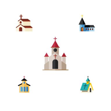 Düz simgesi kilise Hıristiyan, Katolik, din ve diğer vektör nesneleri kümesi. Ayrıca Hıristiyan, din, dini öğeleri içerir.