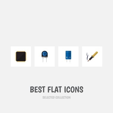 Dönüştürücü, Cpu, onarım ve diğer vektör nesnelerini düz simge cihaz seti. Ayrıca dönüştürücü, transistör, elektronik öğeler içerir.